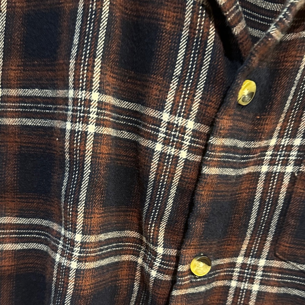 Black Brown 1826 Men's Plaid Casual Button Down Shirt - Black and Brown - Picture 3 of 4